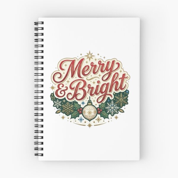 Item preview, Merry & Bright Christmas T-Shirt | Festive Typography | Holiday Winter Graphic Tee designed and sold by Faisal  Shah.