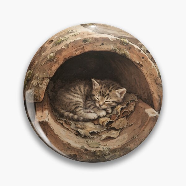 Item preview, Tiny Kitten in a Giant Terracotta Roof Tile Miniature Illustration designed and sold by DuckOddity.