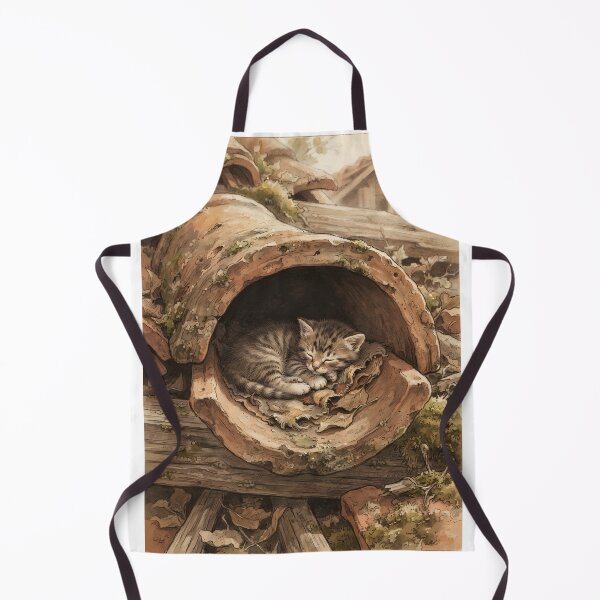 Item preview, Tiny Kitten in a Giant Terracotta Roof Tile Miniature Illustration designed and sold by DuckOddity.