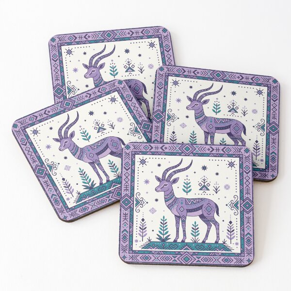 Item preview, Geometric Antelope Design  Folk Art Animal Pattern designed and sold by aswan2000.