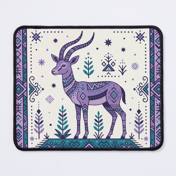 Item preview, Geometric Antelope Design Folk Art Animal Pattern designed and sold by aswan2000.