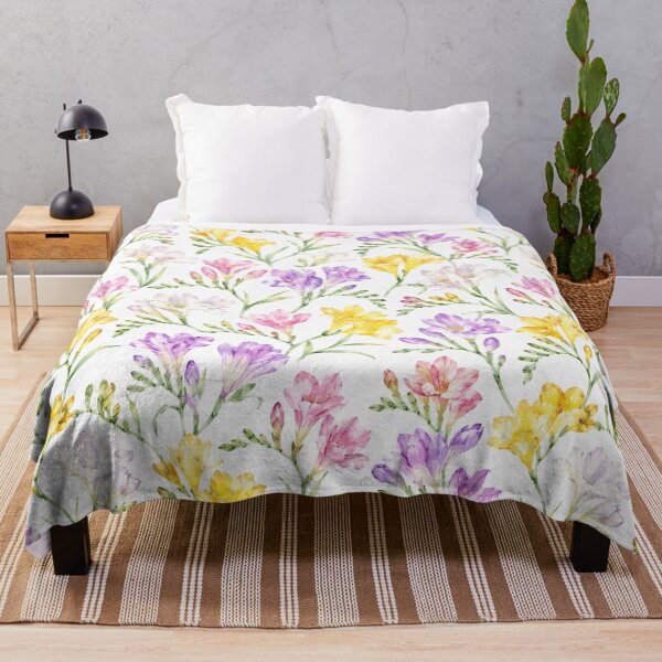 Item preview, Freesia Watercolor Spring Scatter Seamless Floral Pattern designed and sold by Inkworksbyshery.