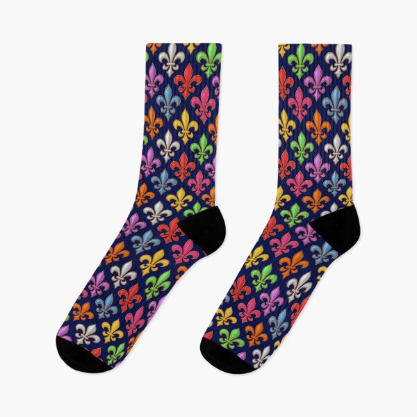 Item preview, Colorful 3D Fleur-de-lis Pattern Design - Navy Blue  designed and sold by PatternTitan.