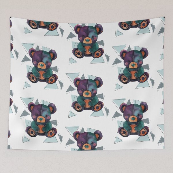 Item preview, Cute Kawaii Abstract Geometric Teddy Bear designed and sold by Szpaku desart .
