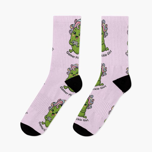 Item preview, Gamer Pickle Girl - Kawaii Gaming Aesthetic Video Game Art designed and sold by Basma Designs | Retro, Kawaii Shirts & Stickers.