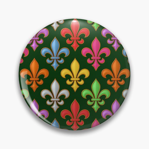 Item preview, Colorful 3D Fleur-de-lis Pattern Design - Dark Green  designed and sold by PatternTitan.