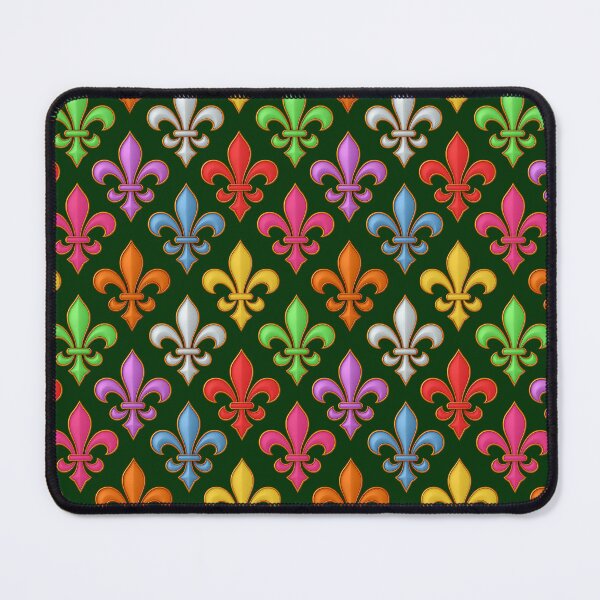 Item preview, Colorful 3D Fleur-de-lis Pattern Design - Dark Green  designed and sold by PatternTitan.