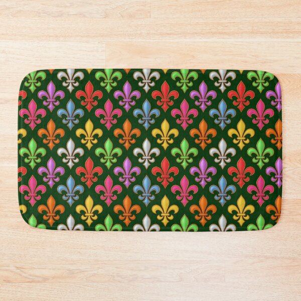 Item preview, Colorful 3D Fleur-de-lis Pattern Design - Dark Green  designed and sold by PatternTitan.