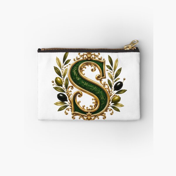 Item preview, Elegant Letter S Monogram with Olive Branches & Gold Botanical Design | Luxury Green Floral Initial designed and sold by MoodLay.