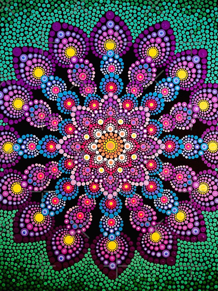 Purple & Green Dot Mandala - Art&Deco By Natasha by ArtDecoNatasha
