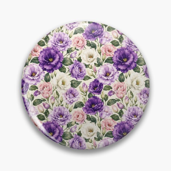 Item preview, Lisianthus Watercolor Purple Layered Seamless Floral Pattern designed and sold by Inkworksbyshery.