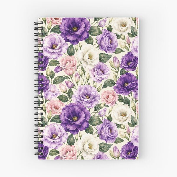 Item preview, Lisianthus Watercolor Purple Layered Seamless Floral Pattern designed and sold by Inkworksbyshery.