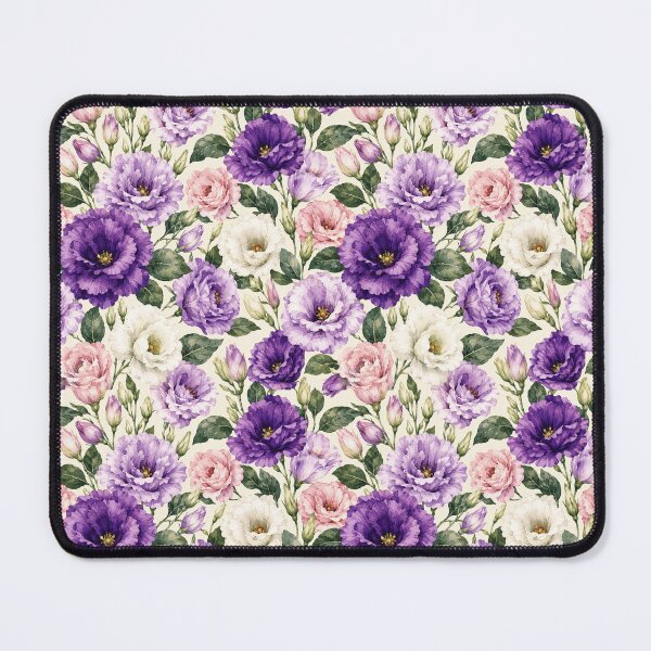 Item preview, Lisianthus Watercolor Purple Layered Seamless Floral Pattern designed and sold by Inkworksbyshery.