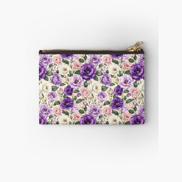 Item preview, Lisianthus Watercolor Purple Layered Seamless Floral Pattern designed and sold by Inkworksbyshery.