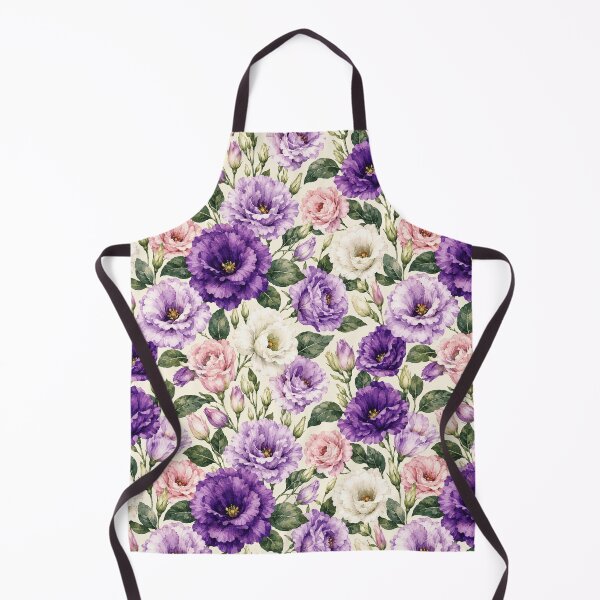 Item preview, Lisianthus Watercolor Purple Layered Seamless Floral Pattern designed and sold by Inkworksbyshery.