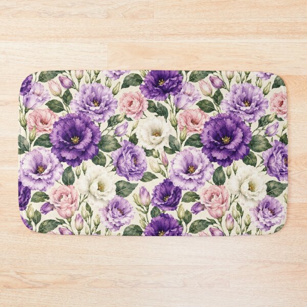 Item preview, Lisianthus Watercolor Purple Layered Seamless Floral Pattern designed and sold by Inkworksbyshery.