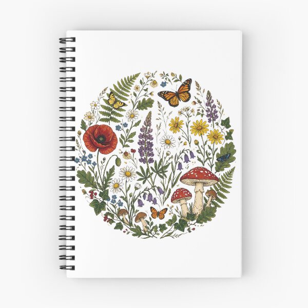 Item preview, Cottagecore Wildflower and Mushroom Botanical Circle designed and sold by BumbleBloom7.