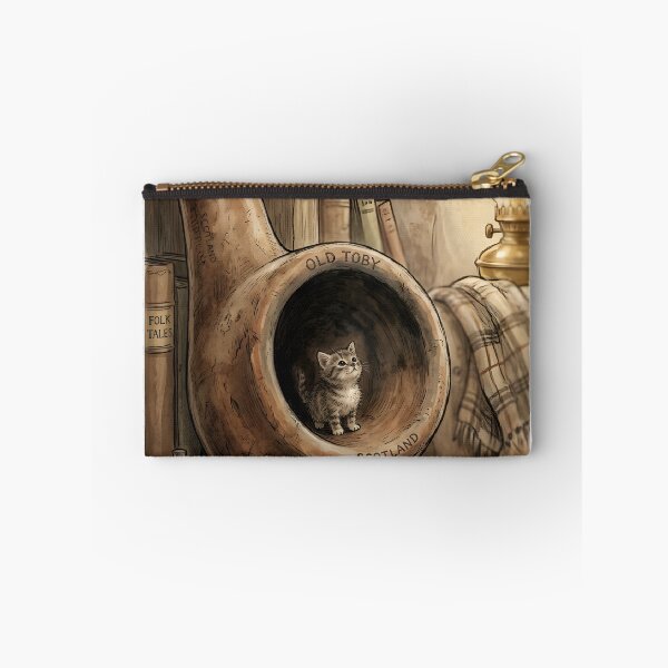 Item preview, Tiny Kitten in a Giant Vintage Clay Pipe Miniature Illustration designed and sold by DuckOddity.
