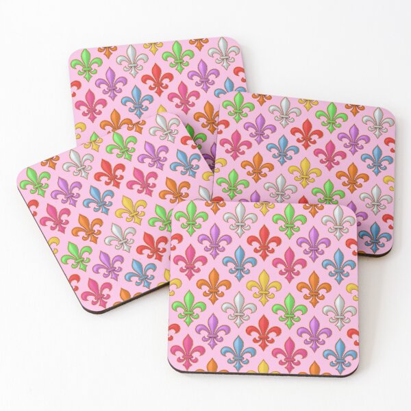 Item preview, Colorful 3D Fleur-de-lis Pattern Design - Pink  designed and sold by PatternTitan.