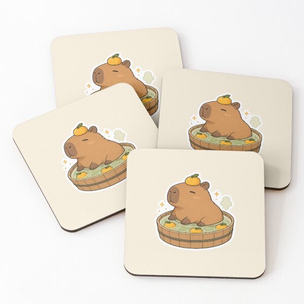 Item preview, Cute Capybara Hot Spring designed and sold by HapaHara.