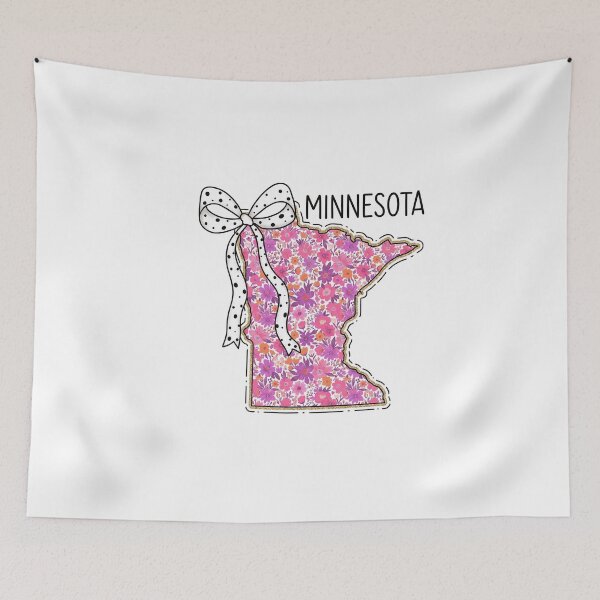 Item preview, Cute Minnesota  Floral Map Graphic Coquette Bow Design designed and sold by Paper Drip.