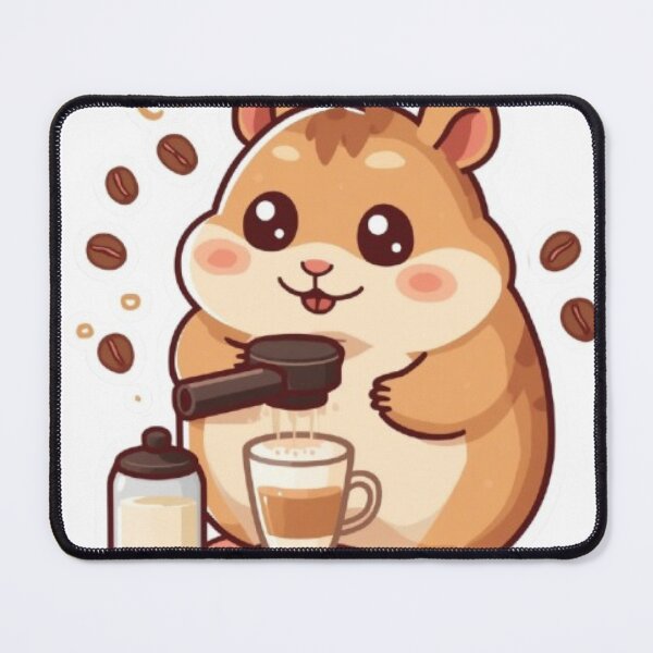 Item preview, Cute Barista Hamster Making Latte Art | Cozy Coffee Sticker designed and sold by Stylestickers55.