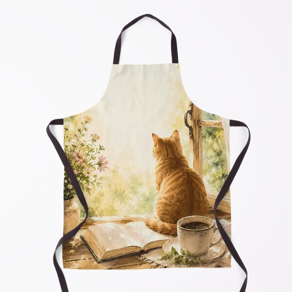 Item preview, Cozy Watercolor Cat at Window with Book designed and sold by Moodprint5.
