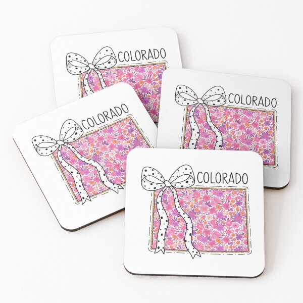 Item preview, Cute Colorado Floral Map Graphic Coquette Bow Design designed and sold by Paper Drip.