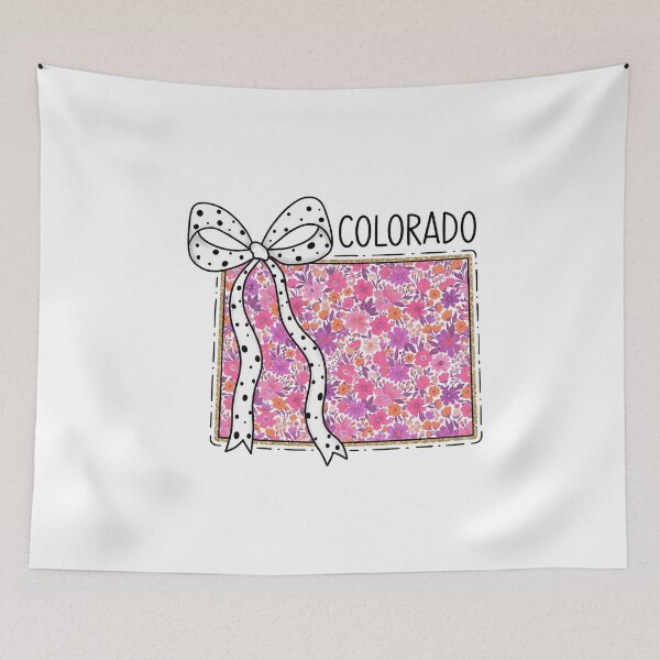Item preview, Cute Colorado Floral Map Graphic Coquette Bow Design designed and sold by Paper Drip.