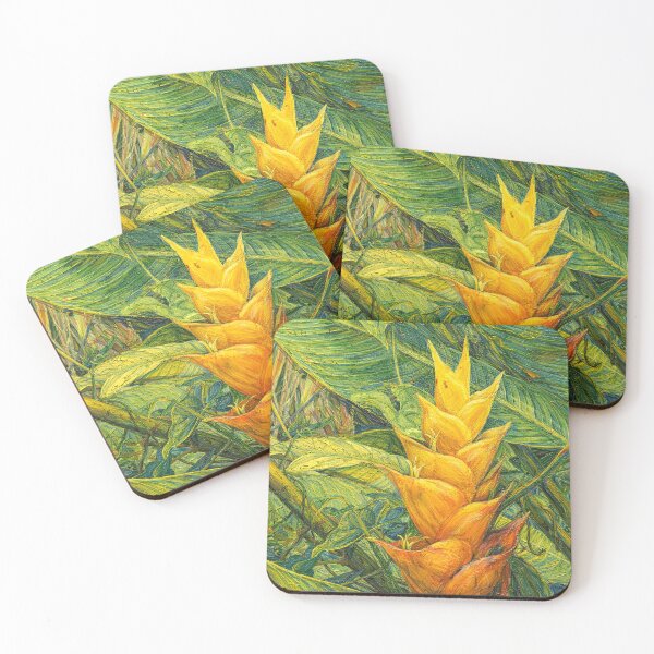 Item preview, Flowers of the Tropics - HELICONIA - AI Paint by Rosseau - El Yunque Rainforest PR designed and sold by www.elyunqueprints.store.