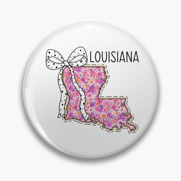 Item preview, Cute Louisiana Floral Map Graphic Coquette Bow Design designed and sold by Paper Drip.