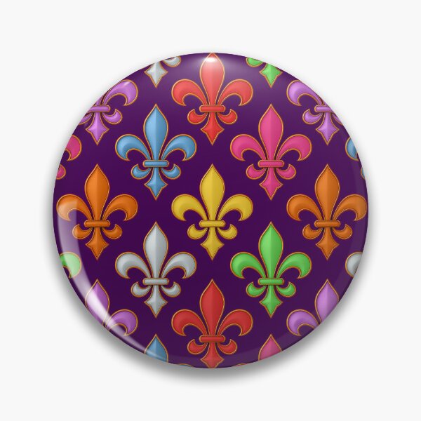 Item preview, Colorful 3D Fleur-de-lis Pattern Design - Purple  designed and sold by PatternTitan.