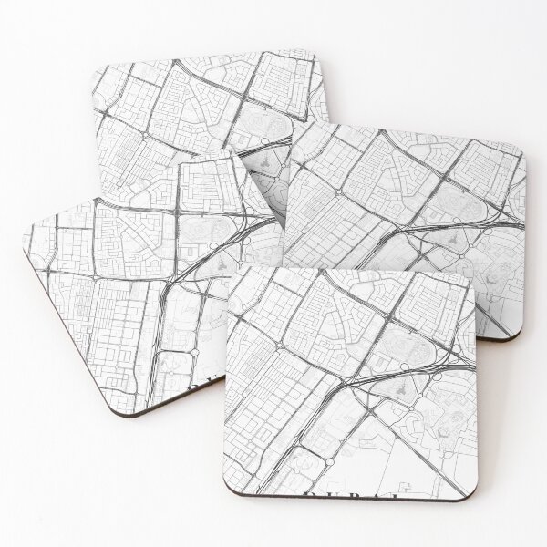 Item preview, Dubai Black White City Map Poster, Minimal Street Map Wall Art designed and sold by LASTIQUE-dd.