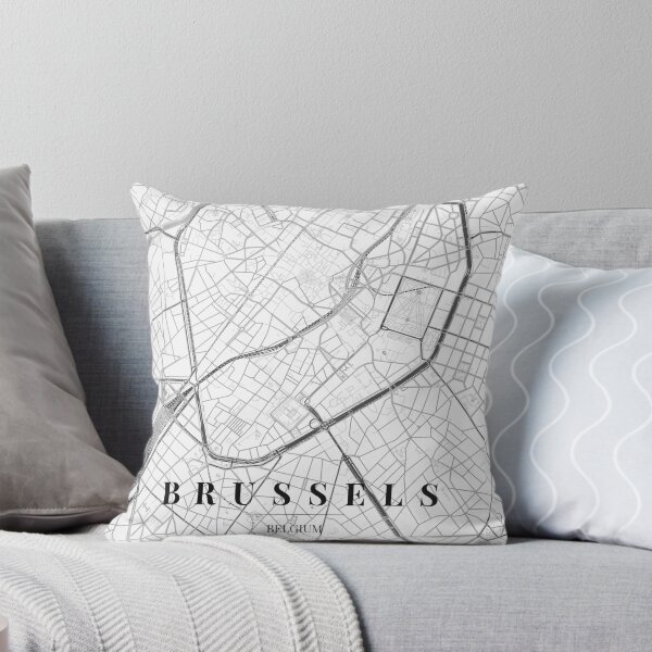 Item preview, Brussels Black White City Map Poster, Minimal Street Map Wall Art designed and sold by LASTIQUE-dd.