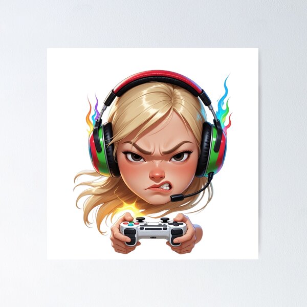 Item preview, Furious Gamer Girl Avatar designed and sold by CodellCreations.