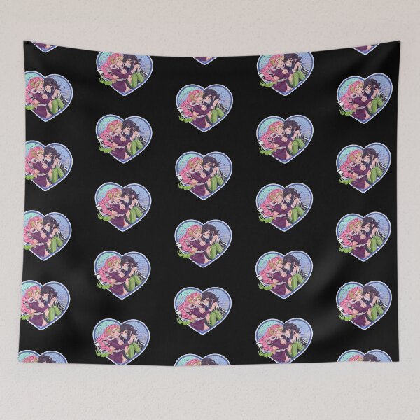 Item preview, Mitsuri and Obanai Heart Hug demon slayer designed and sold by LaSuperBabosa.
