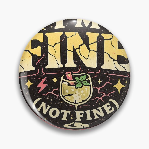 Item preview, I'm Fine (Not Fine) Sticker designed and sold by RedRubyBubble.