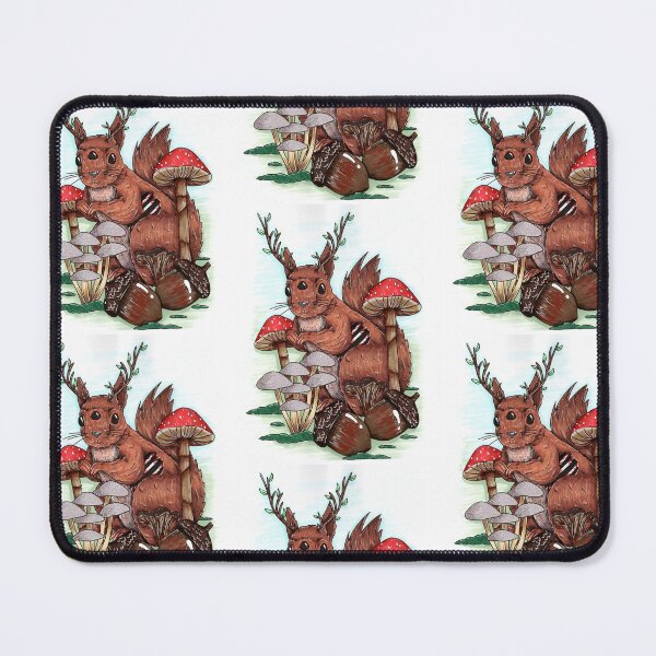 Item preview, 3 eyed Mutant squirrel with antlers in mushrooms designed and sold by Laurenrae-art.