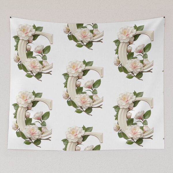 Item preview, Botanical Floral Letter C Monogram designed and sold by Helenaphotoart.