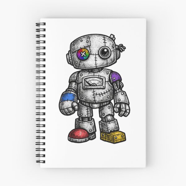 Item preview, Patchwork Robot – Colorful Retro Toy Bot designed and sold by Toyebox-Designs.
