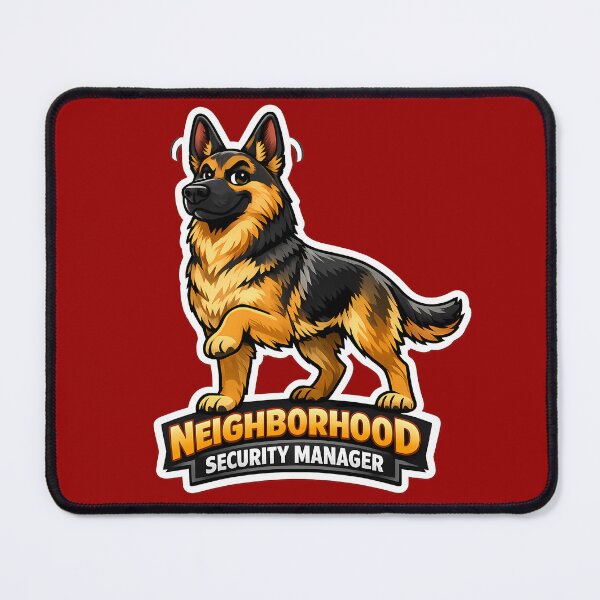 Item preview, Neighborhood Security Manager German Shepherd Funny Dog Sticker designed and sold by lazygum.