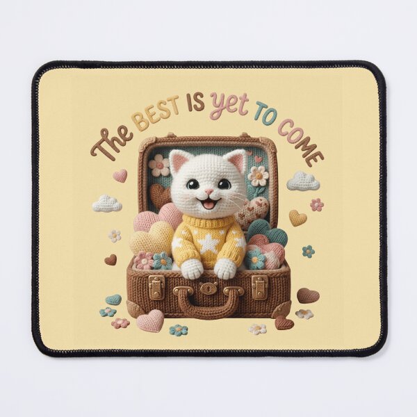 Item preview, The Best Is Yet To Come Cat Shirt | Cute Cat Motivational Quote | Positive Mental Health Gift | Crochet Cat Sticker | Self Love Cat Lover Gift designed and sold by Basma Designs | Funny Shirts, Stickers & Mugs.
