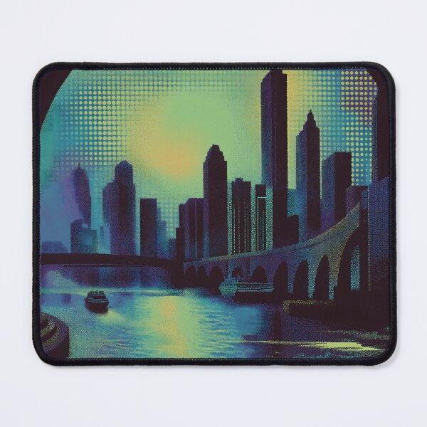Item preview, Retro Neon River City Skyline designed and sold by ClubVacay.