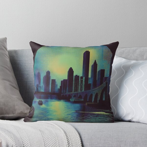 Item preview, Retro Neon River City Skyline designed and sold by ClubVacay.