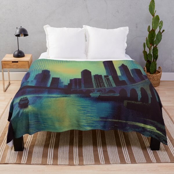 Item preview, Retro Neon River City Skyline designed and sold by ClubVacay.