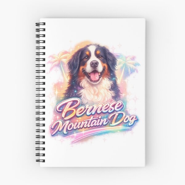 Item preview, Retro Airbrush Bernese Mountain Dog – 90s Pastel Vaporwave Style designed and sold by SoftStyleStudio ⭐⭐⭐.