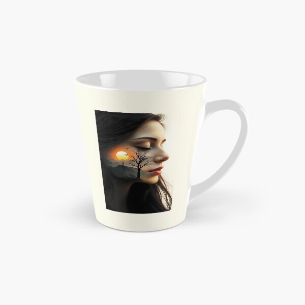 Item preview, Ethereal Woman's Face Merges with Dreamy Sunset Landscape designed and sold by Lucia Amaris Art.