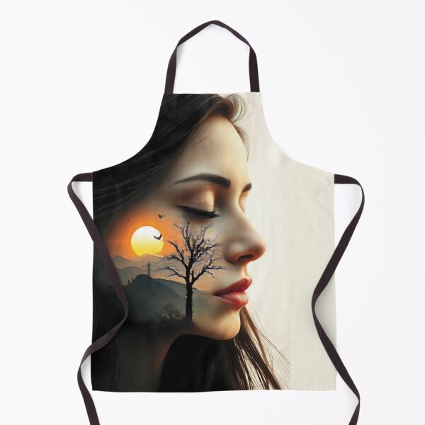 Item preview, Ethereal Woman's Face Merges with Dreamy Sunset Landscape designed and sold by Lucia Amaris Art.