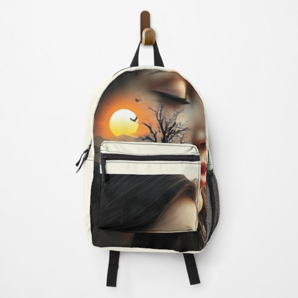 Item preview, Ethereal Woman's Face Merges with Dreamy Sunset Landscape designed and sold by Lucia Amaris Art.