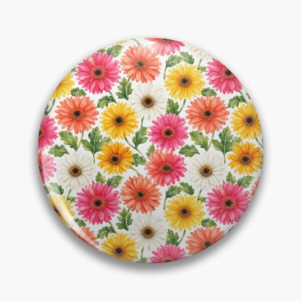 Item preview, Gerbera Daisy Vivid Watercolor Field Seamless Pattern designed and sold by Inkworksbyshery.